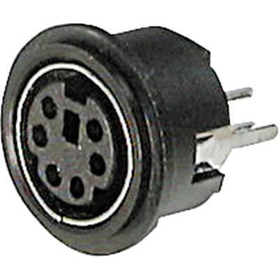 ASSMANN WSW A-DIO-TOP/04 Mini DIN connector Socket, vertical vertical Number of pins (num): 4  Black 1 pc(s) 
