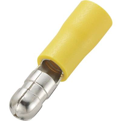 TRU COMPONENTS 738520 Bullet connector  4 mm² 6 mm² Pin diameter: 4 mm Partially insulated Yellow 50 pc(s) 