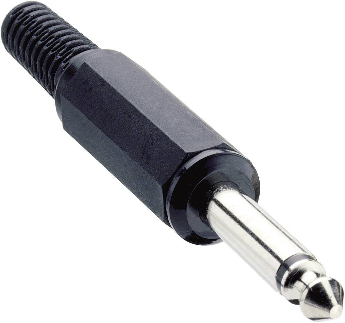 Lumberg KLSM 3 6.35 mm audio jack Plug, straight Number of pins: 2 Mono Black 1 pc(s)