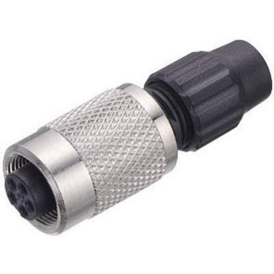 Electrical connector with a metallic housing and plastic cap, suitable for electrical connections in industrial applications.
