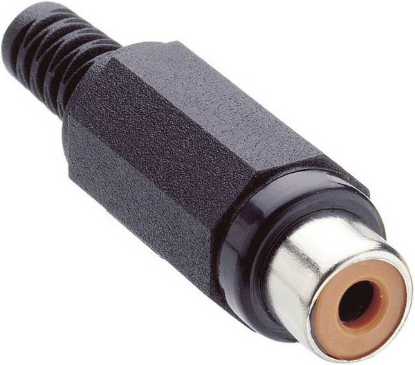 Lumberg XKTO 1-BK RCA connector Socket, straight Number of pins: 2 Black 1 pc(s)
