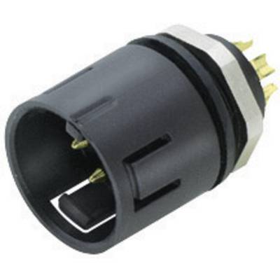 A black, cylindrical 13-pin plug with a metal ring and gold-plated contact pins; commonly used for trailer couplings.