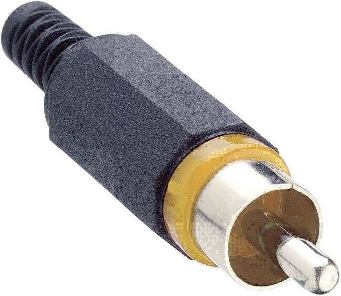 Lumberg XSTO 1-YE RCA connector Plug, straight Number of pins: 2 Yellow 1 pc(s)