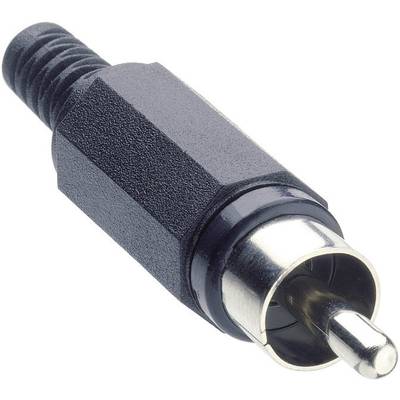 Lumberg XSTO 1-BK RCA connector Plug, straight Number of pins: 2 Black 1 pc(s)