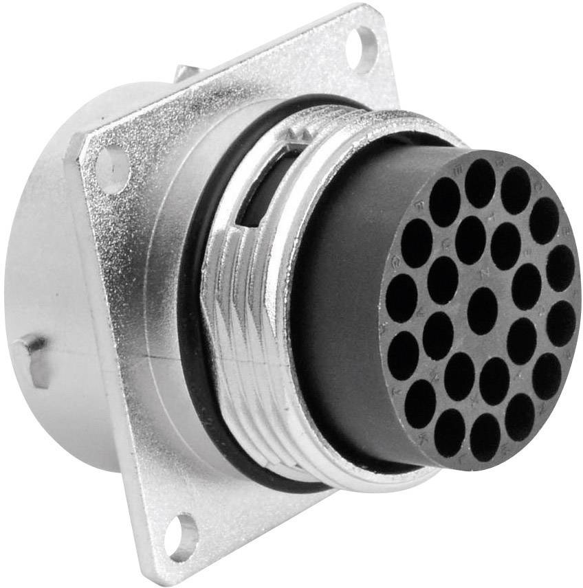 Round metal connector with multiple circular holes for electrical connections, mounted against a silver background.
