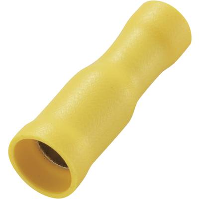 TRU COMPONENTS 739095 Bullet receptacle  4 mm² 6 mm² Pin diameter: 5 mm Insulated Yellow 50 pc(s) 