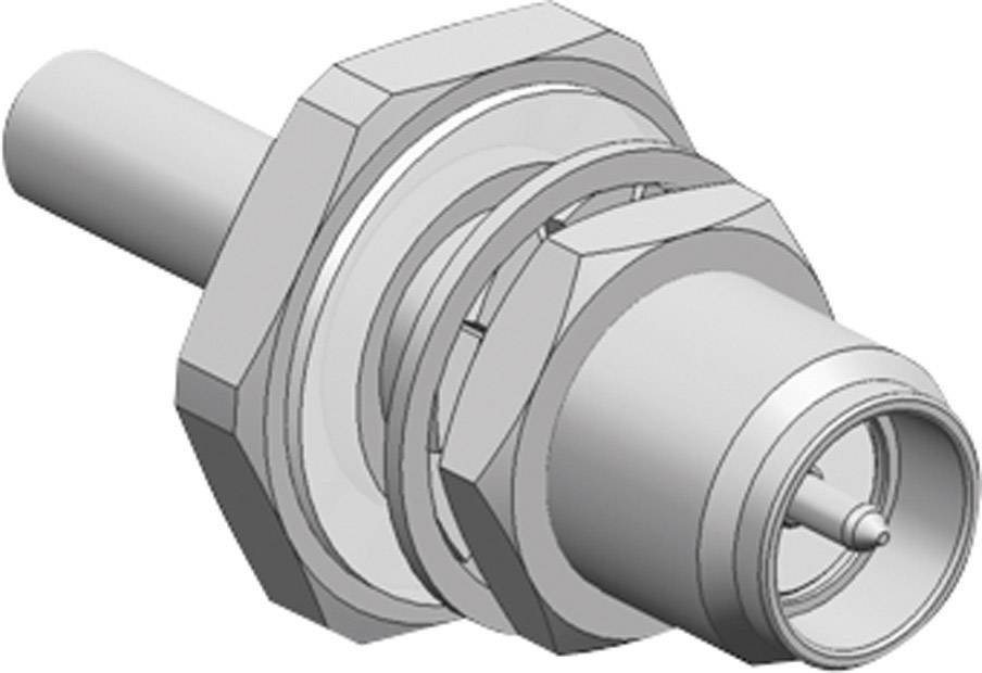 Diagram of a coaxial connector with a hexagonal nut.