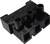 A black plastic plug with three square connectors and three round holes on the top surface.