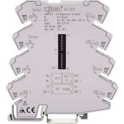 Temperature Converter with Sensor Input/Output, suitable for KTY sensors, 24V, -25 to 70°C, with CE and C-ULus certification.