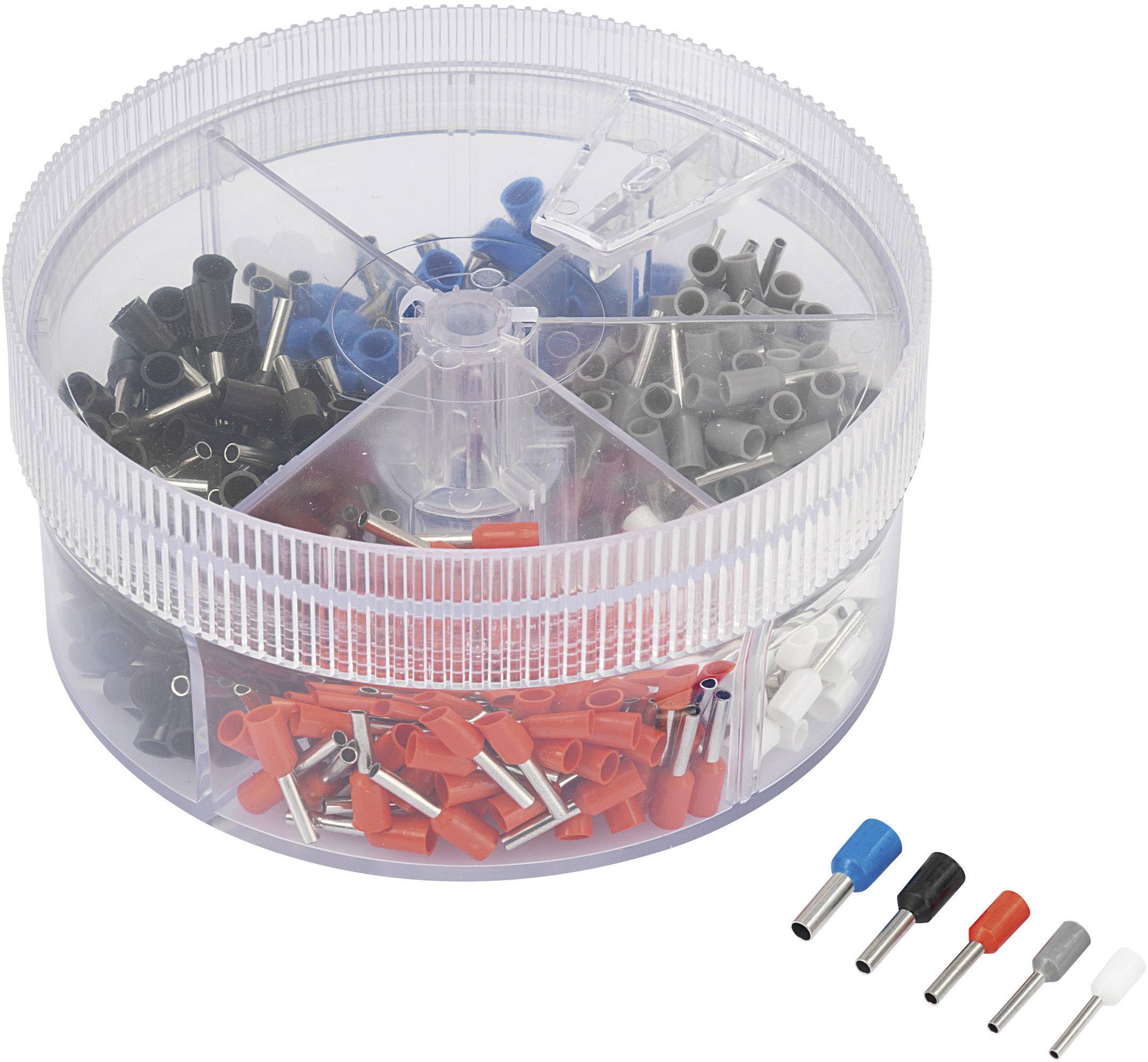 TRU COMPONENTS 737074 Ferrule set 0.5 mm², 0.75 mm², 1 mm², 1.5 mm², 2.5 mm² Partially insulated White, Grey, Red, Black, Blue 400 pc(s)