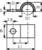 Technical drawing of a block with a central hole. At the top is a detailed view of the hole with diameter and thread specifications.