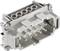 Grey-grey rectangular connector housing with multiple metal contacts, suitable for industrial applications.