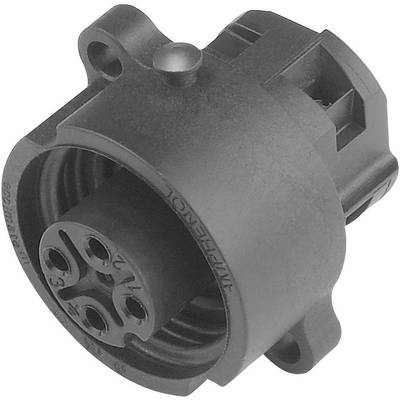 A black, cylindrical plastic component with multiple round sockets, likely an electrical or mechanical adaptor.