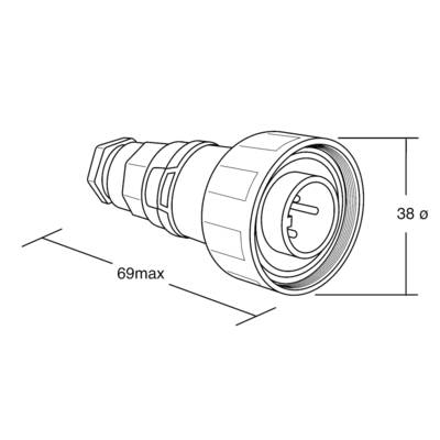 Buy Bulgin PX0736/S - 2 Pole IP68 Socket Connector, Standard Buccaneer ...