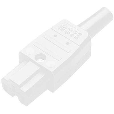 A white thermocouple plug with two round connectors and a ribbed top surface. The plug is shown slightly angled.