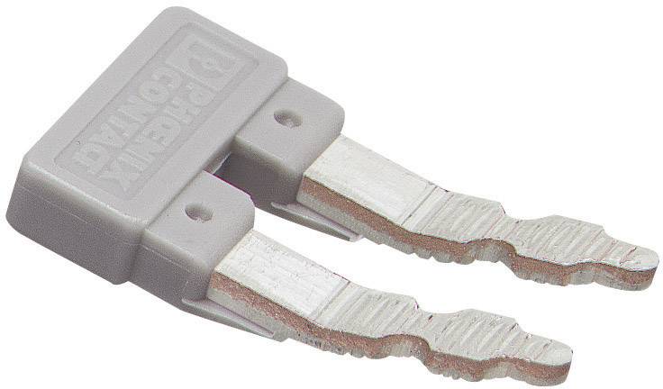 Two metallic key blanks attached to a grey plastic handle. They have different serrated edges.