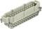 A rectangular, grey electrical connector with multiple pins and screw fixings on the sides.
