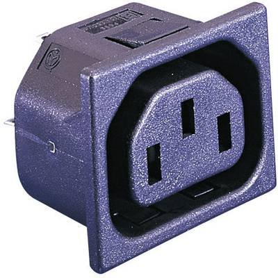 A black net socket with three rectangular openings, suitable for power cable connections in electronic devices.