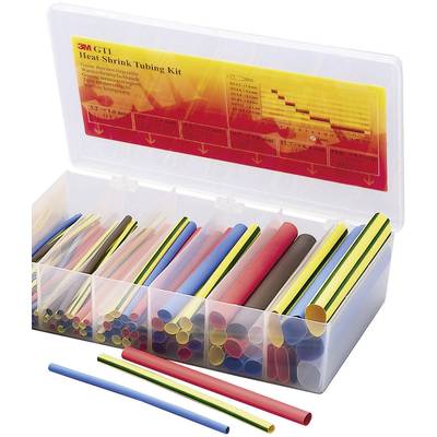 3M GTI-BOX1.6-19MC Heatshrink set Red, Blue, Brown, Transparent, Green, Yellow   Shrinkage:2:1 104 Parts