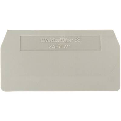 Grey, rectangular component with bevelled edges. Inscription: 'Weidmüller ZAP/TW1'.
