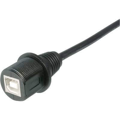 A USB extension cable with a square plug in a cylindrical plastic housing.