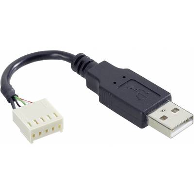 'USB to motherboard adapter cable with a USB plug and a white 5-pin motherboard connector.'