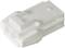 A white plastic plug with a rectangular shape and multiple connection openings, typically used for electrical connections.