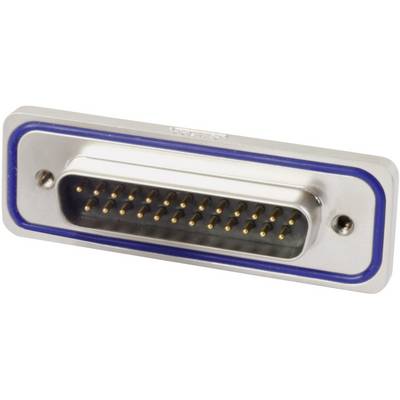 Metallic connector with multiple gold-coloured pins arranged in two rows. Suitable for electronic or industrial applications.