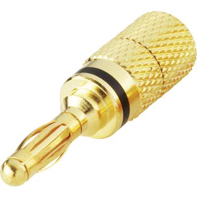 BKL Electronic 0103028 Straight blade plug Plug, straight Pin diameter: 4 mm Black 1 pc(s) 