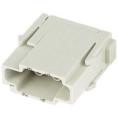 A beige rectangular plastic plug with two socket ports and mounting clips on both sides.