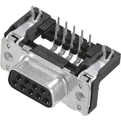 'A DB9 plug with nine metal pins, commonly used for serial connections in electronics.'