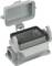 Grey-black rectangular enclosure with open lid and side cable connection. Suitable for industrial applications.