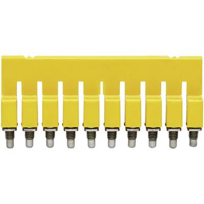 A yellow screwdriver bit with multiple holes, likely used for different screw sizes and types.