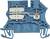 Blue electrical terminal block with metal terminals and screw connection, used for wiring in electrical control cabinets.