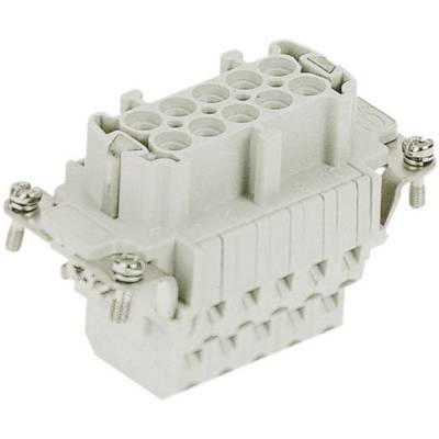 A multi-pole, rectangular electrical connector with screw terminals for fastening. Manufactured from white plastic.