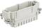 Grey plastic enclosure with mounting clips and screws, used for electrical connections in industrial applications.