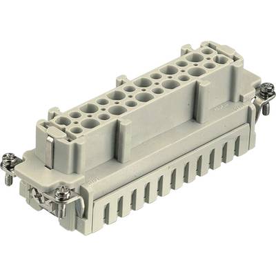 Industrial multi-pole connector with a robust housing and side screw fastenings. Suitable for mechanical engineering.
