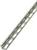 Metal rail with regularly punched holes, suitable for mounting electrical components.