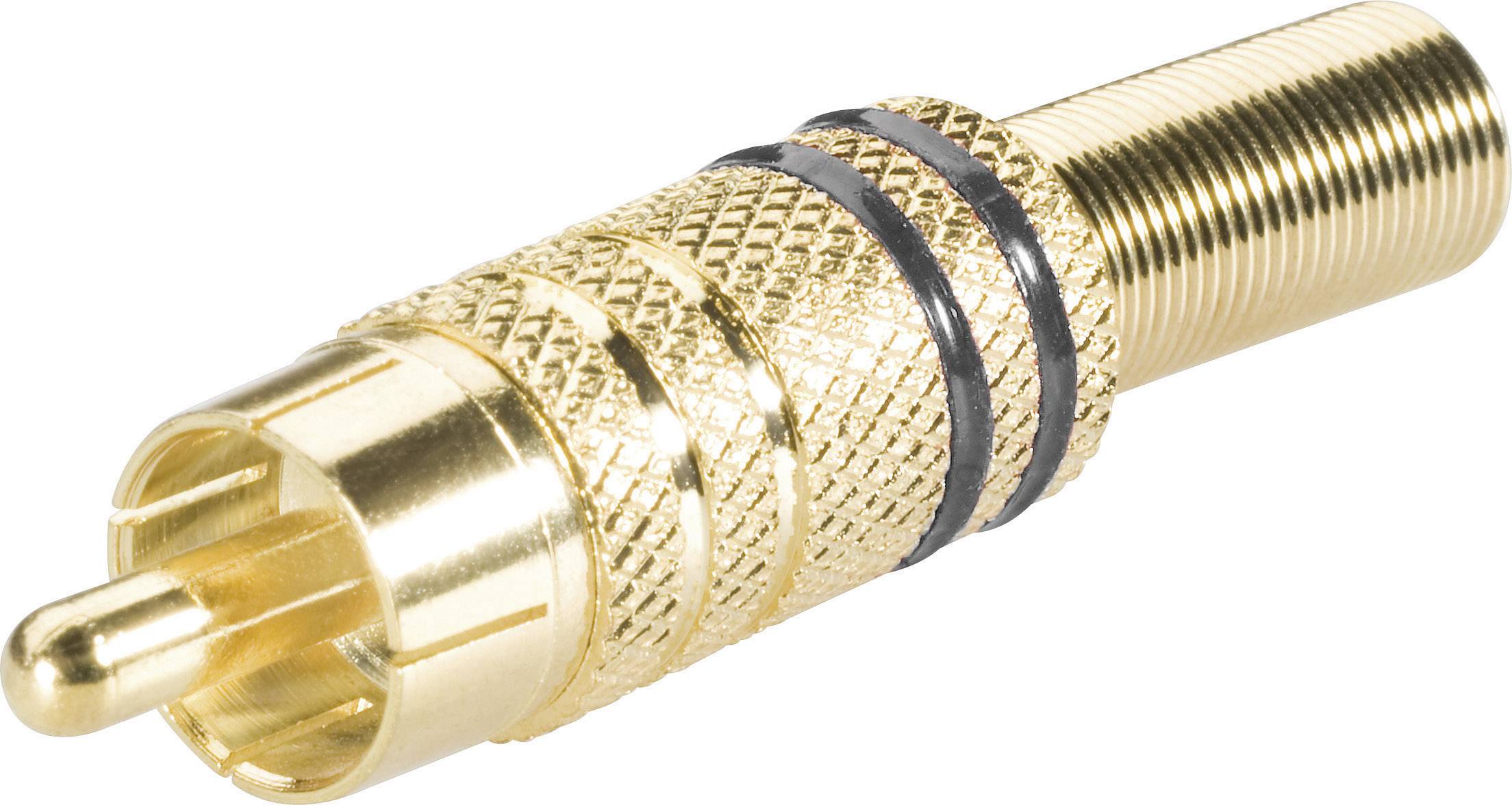 TRU COMPONENTS 1578918 RCA connector Plug, straight Number of pins: 2 Black 1 pc(s)