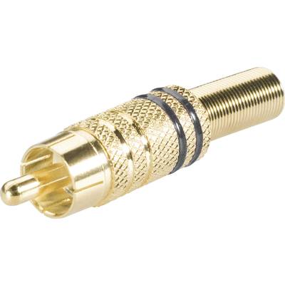 TRU COMPONENTS 1578918 RCA connector Plug, straight Number of pins (num): 2  Black 1 pc(s) 