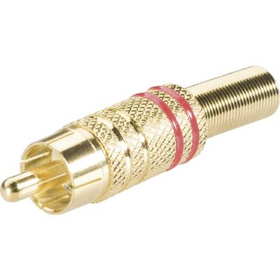 BKL Electronic 0101007 RCA connector Plug, straight Number of pins (num): 2  Red 1 pc(s) 