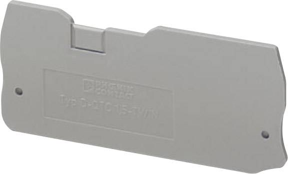 Grey plastic cover with rounded corners and the inscription 'Phoenix Contact Type D-UK-2.5-TWIN'.
