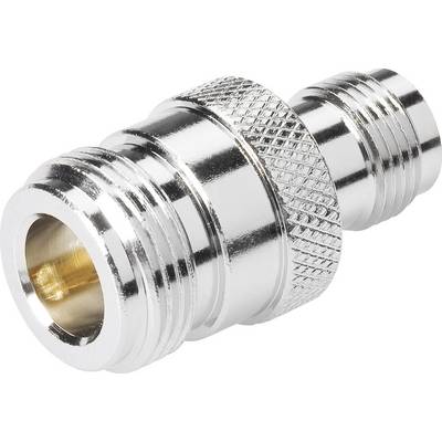 A silver metal adapter with a ribbed surface and internal threading, likely for automotive body adhesive applications.