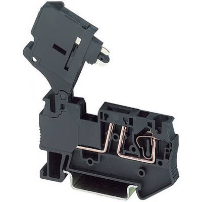 An open electrical circuit breaker reveals its internal copper conductors and the mechanism that controls the flow of electricity.