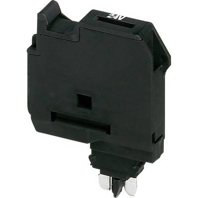 A black electronic component, likely a switch or relay, with a 24V marking on top, viewed from the side.