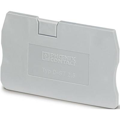 A light grey plastic cover element from PHOENIX CONTACT with the inscription 'Type D-ST 2.5'. Rectangular shape with a central clip.