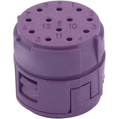 Purple socket strip with numbered holes from 1 to 12, for electrical installations.