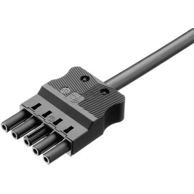 Adels-Contact AC 166 ALCGB/515 100 Mains cable Mains socket - Open cable ends Total number of pins: 4 + PE Black  1 pc(s