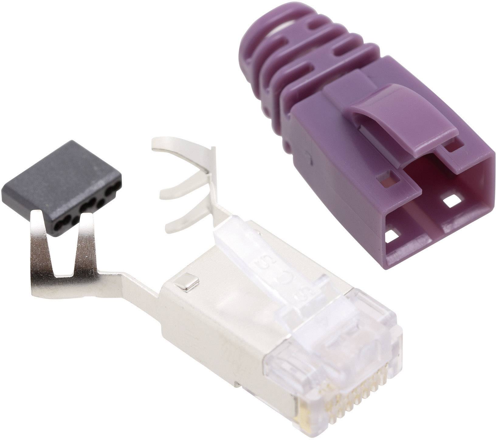 BEL Stewart Connectors SS39VIOE SS39VIOE RJ45 Connector CAT 6 8P8C RJ45 Plug, straight Violet-0