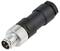 Black connector with metal thread, four-pole. Commonly used in industrial applications for secure cable connection.